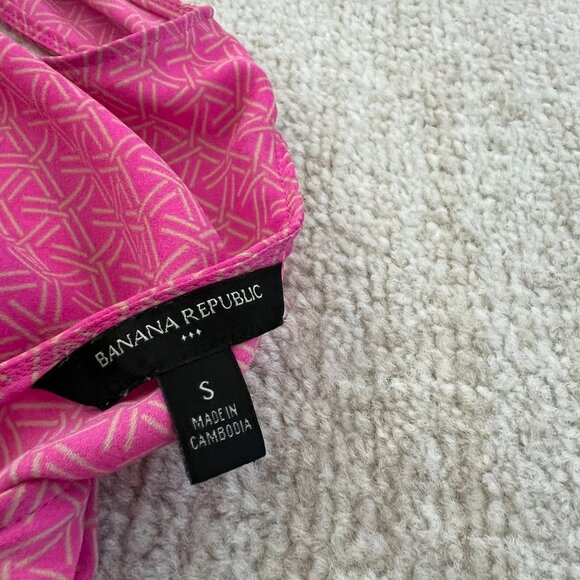 Banana Republic Factory Sleeveless Ruffle Flowy Work Blouse Top S Pink - Picture 2 of 7